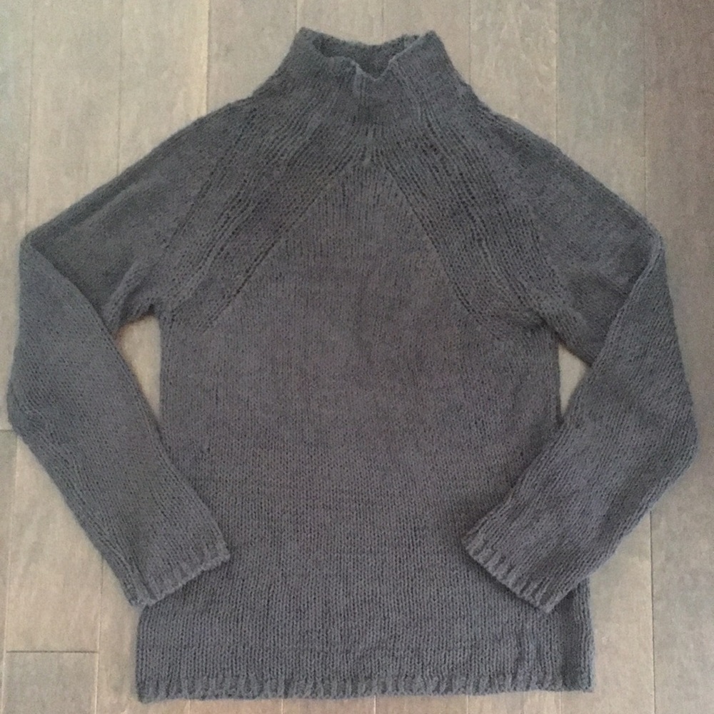 Nic+Zoe Knit Brown Taupe Sweater Mock Turtle Neck
